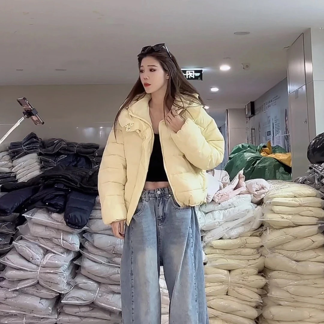 【柒汐】推荐冬季排骨泡芙短款棉服外套3907