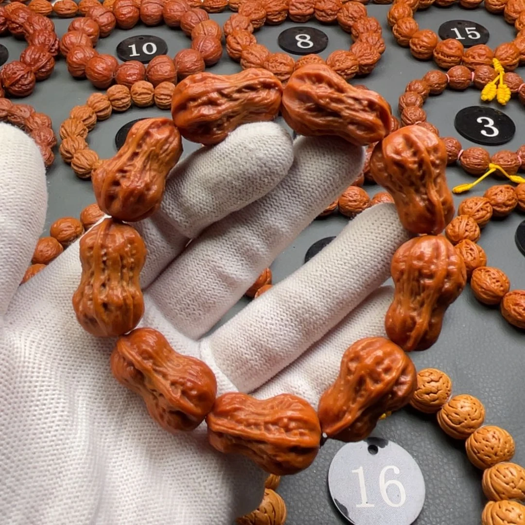 文玩核桃手串野生核桃花生型秋子手串
