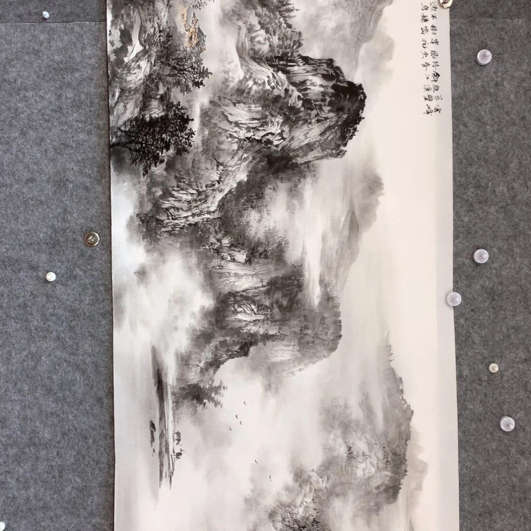 广***人国画山水作品写意