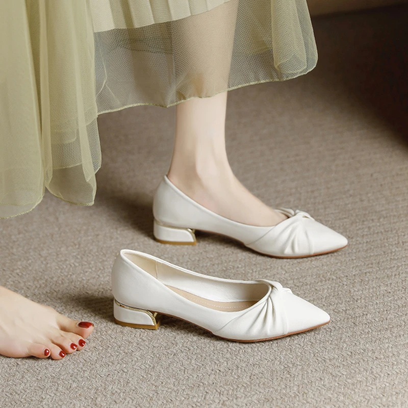 木木80152-2爆款时尚单鞋新款网红小众浅口鞋百搭尖头气质女鞋