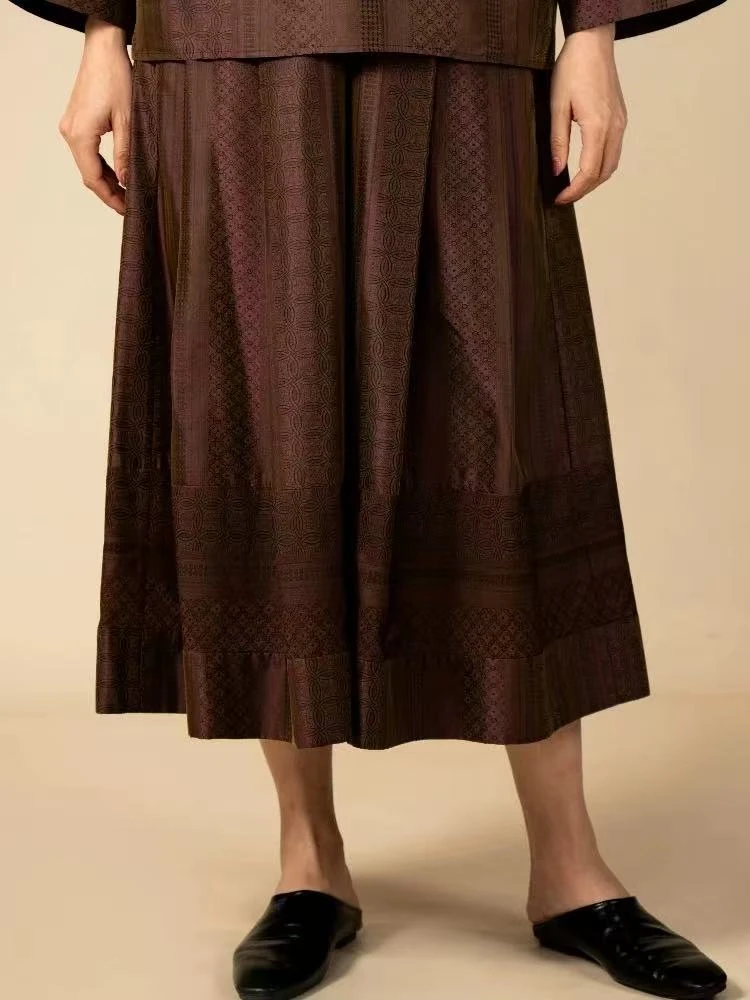 【栖香锦】满分桑蚕丝 色织 国风 新中式 秀款 垮裤