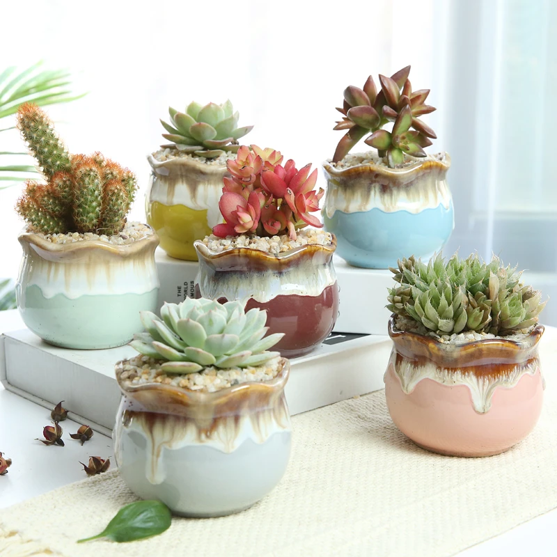陶瓷花盆多肉透气粗陶花盆创意多肉花盆适合室内外种植小巧可爱