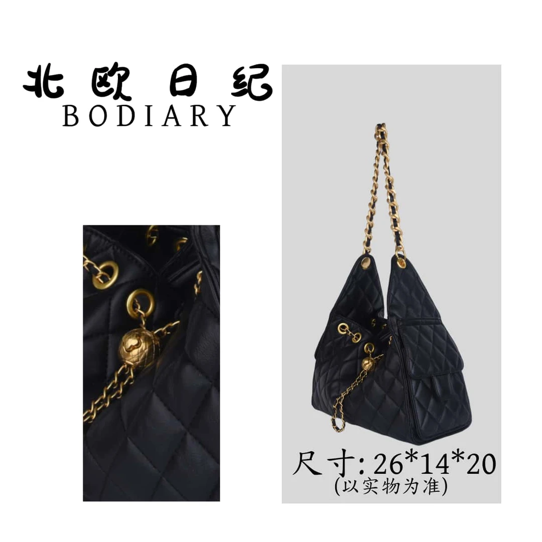 北欧日纪大女主 25c 小香风菱格链条腋下大容量通勤大包 26*14*20