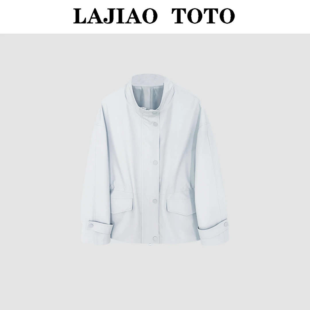 辣椒姐【浅云冲锋】时尚休闲简约百搭纯色轻奢气质短外套#5022