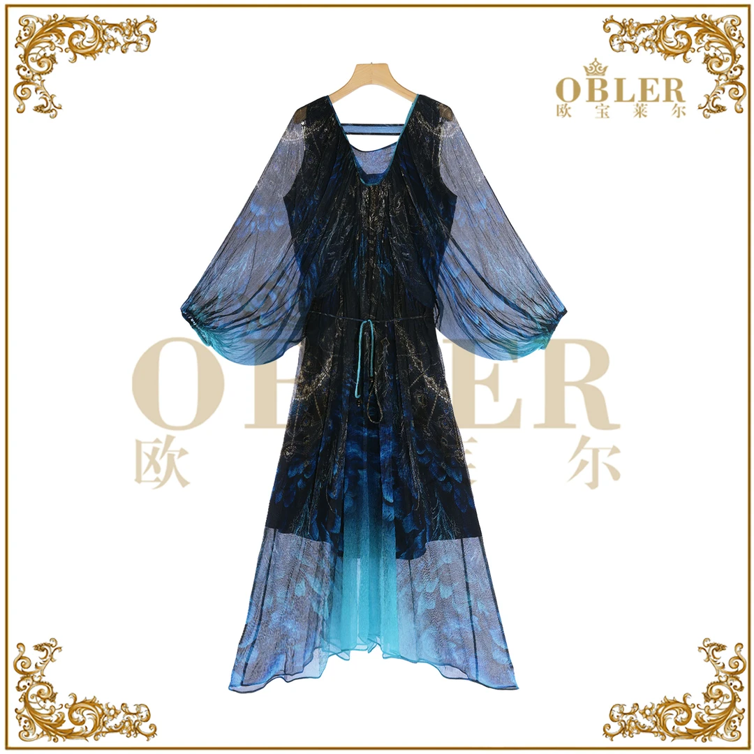 【欧宝莱尔】新款气质时尚轻奢优雅女装连衣裙901-0018