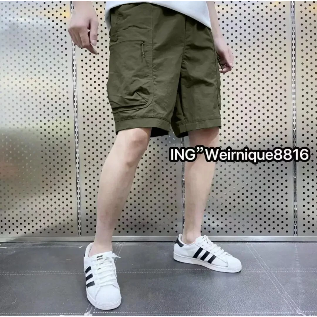 夏季大码工装短裤裤子男美式机能锦纶速干宽松五分潮流无弹力薄款