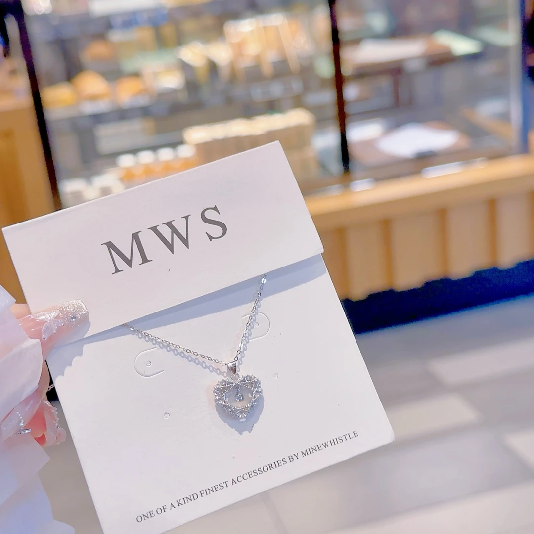 坠链均925银 雪银银匠/纯银爱心鸟巢项链