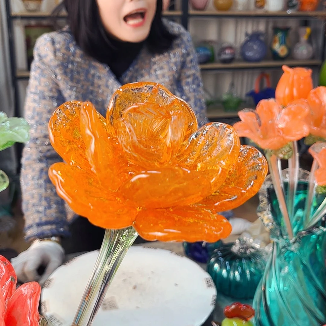 牡丹瑕福利家悦琉璃工艺品