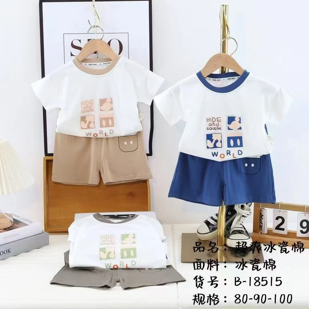 18515小鹿芽夏季圆领短袖套（米奇口袋）