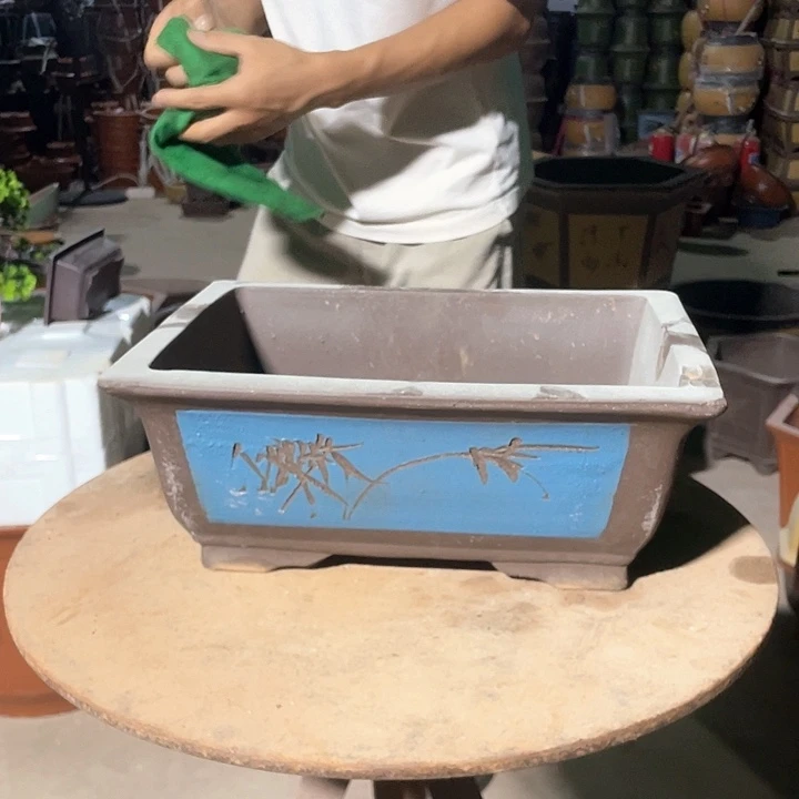 32蓝色马槽花盆花盆