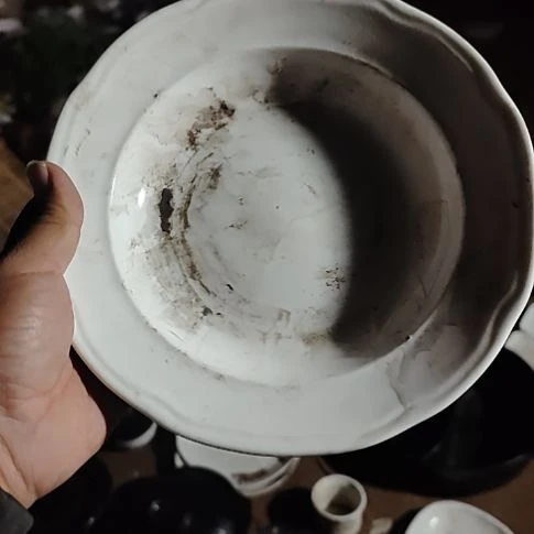 瓷草帽盘子，口径23国营四厂货