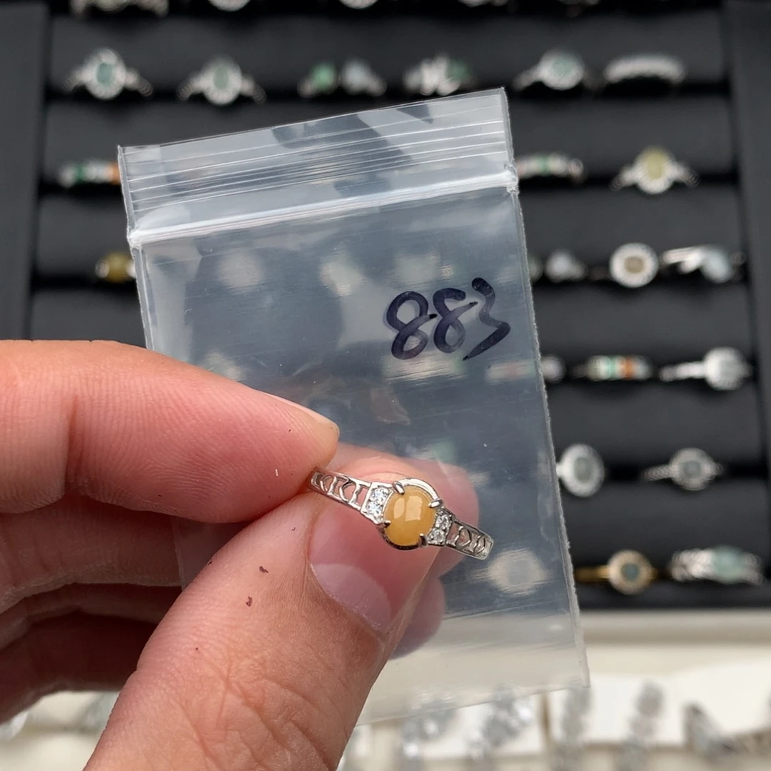 翡翠银S925镶嵌戒圈883