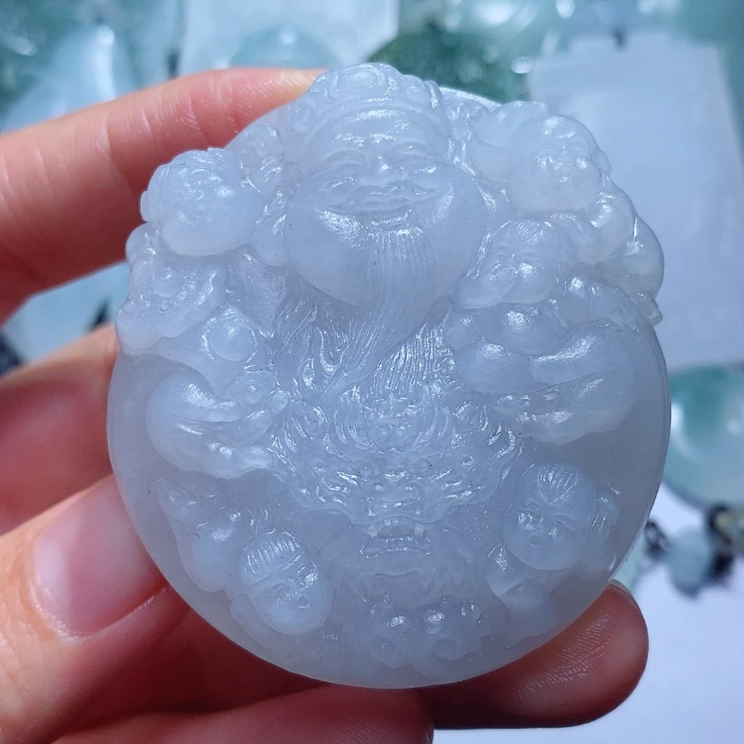 定制翡翠未镶嵌毛货付款后确认抛光