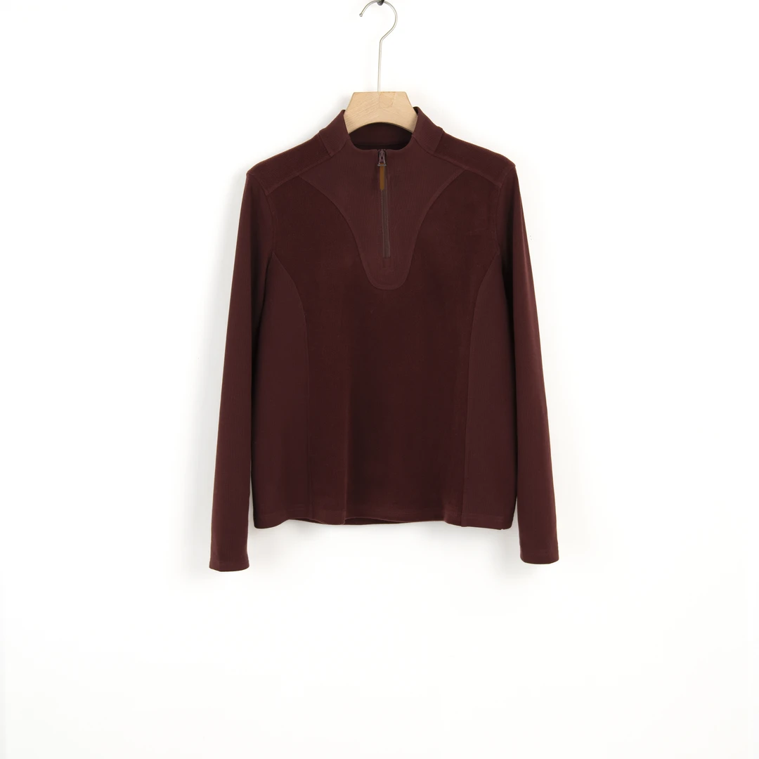 华人杰新款立领打底衫女士时尚秋冬保暖休闲长袖百搭纯色上衣