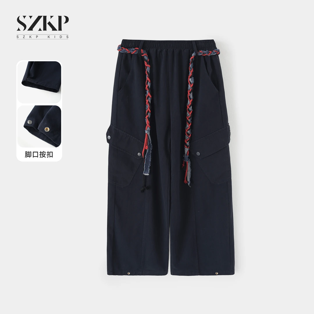 SZKP秋季新款女童装休闲裤子中大童时尚洋气儿童工装裤JMKQ555606