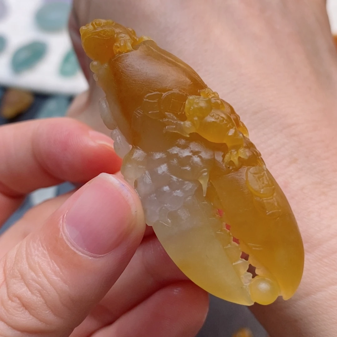 定制翡翠未镶嵌蟹钳