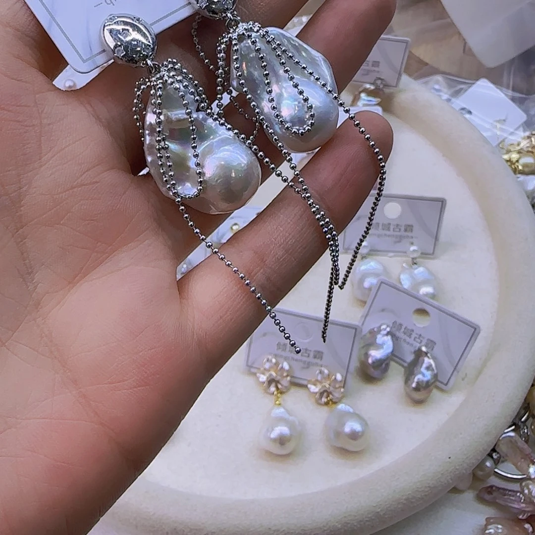 银S925镶嵌项链定制702淡水珍珠锦**鹃