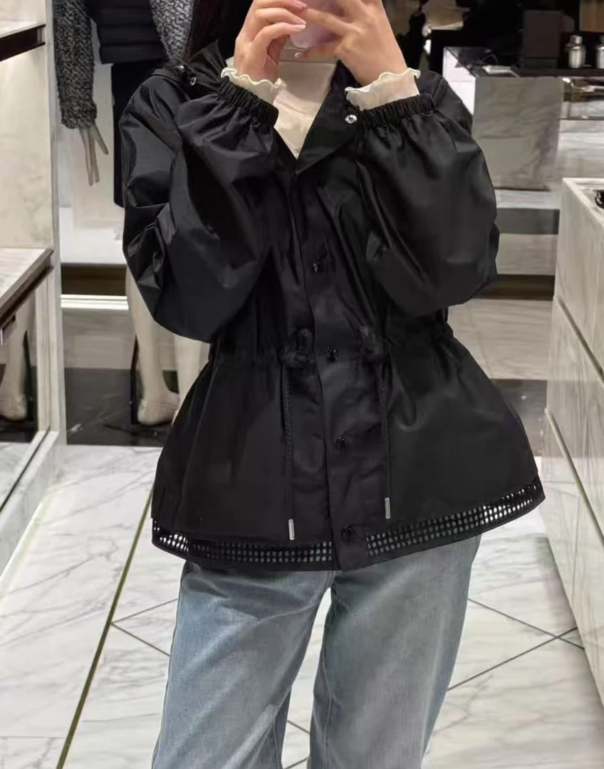 “蚂蚁腰款外套”m.c款抽绳连帽按扣式风衣外套yft 2244