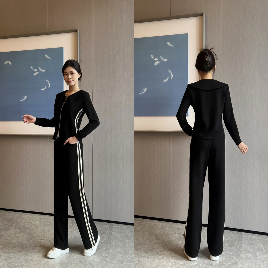 百花果2025年大码女装秋冬季加厚显瘦显高遮肉减龄加绒运动套装