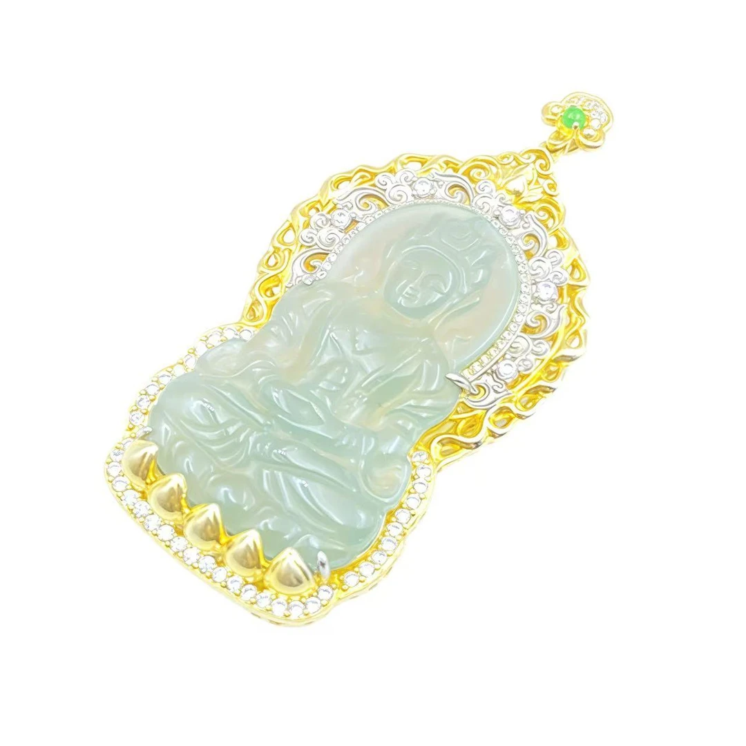 翡翠高冰度母吊坠F302（赠链）