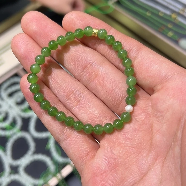 和田玉未镶嵌手链碧玉手串卡6