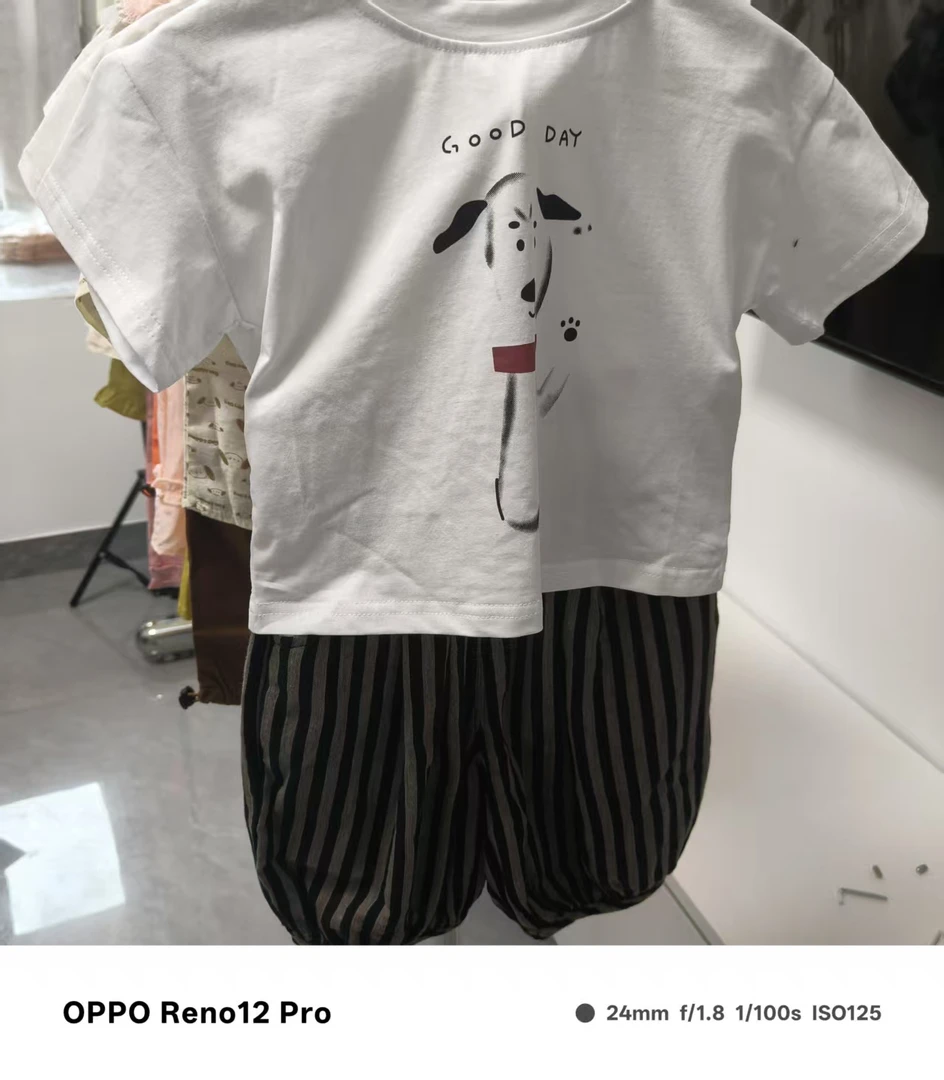 2025套头纯色薄款夏季男卡通风套装休闲男童卡通时尚套装