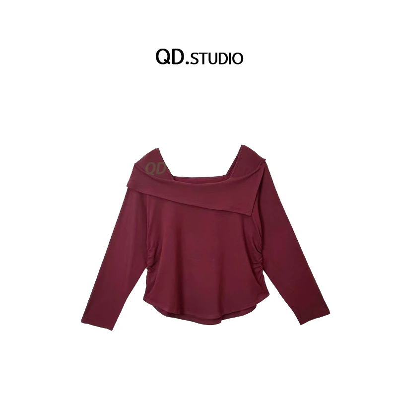 【涵胖胖】Q2024秋冬新款大码女装一字肩美式辣妹保暖加厚上衣3065