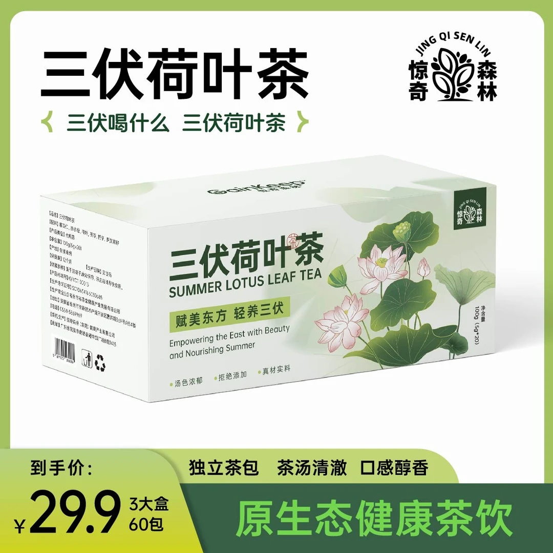 三伏荷叶茶茯苓薏湿茶男女夏天泡水茶包三伏天茶包冷泡茶