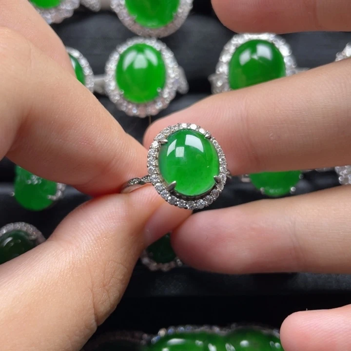 翡翠戒指银S925镶嵌
