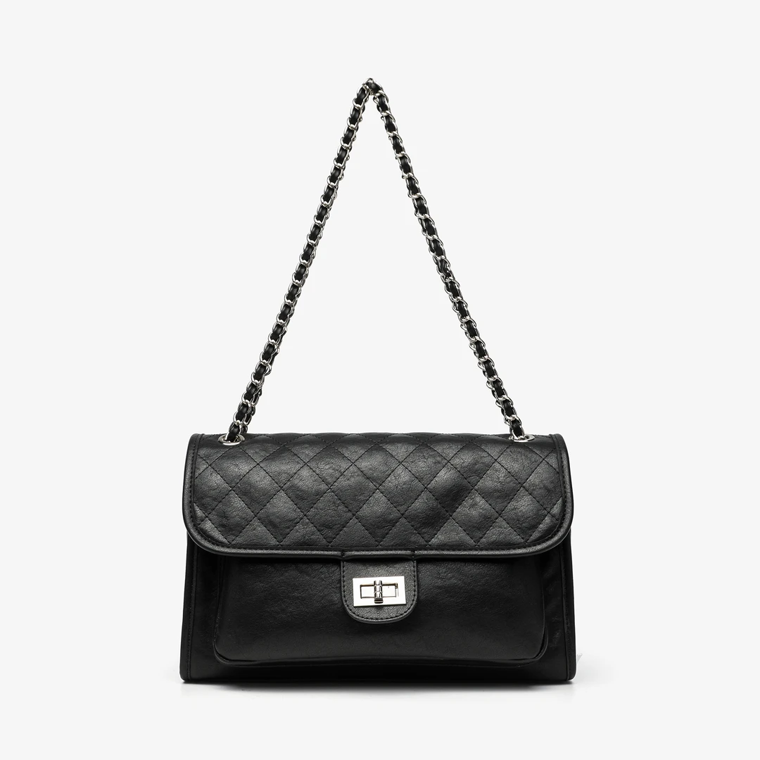 卡尔 蔻斯时尚复古菱格单肩包CK251023A黑色