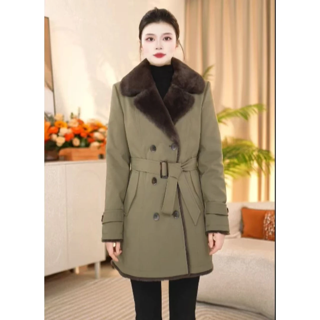 【外套】木雅软精纺秋冬防风中长款毛呢气质外套保暖时尚女士外套