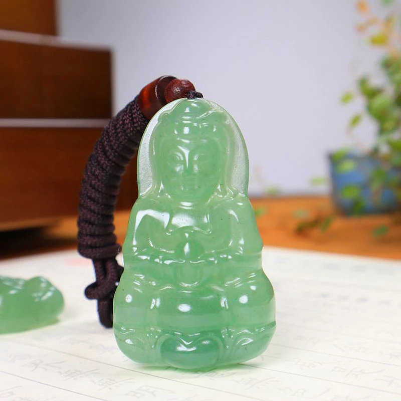 天然东陵玉石观音吊坠观世音项链男女挂件礼物多样性发货拍一发一
