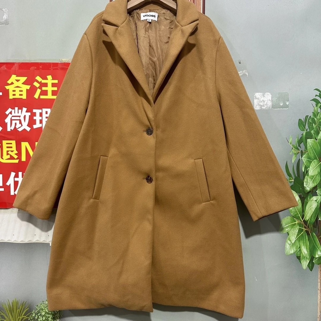 刘晓庆时尚爆款秋冬女士呢子厚款中长款大衣防寒外套港风废土风清