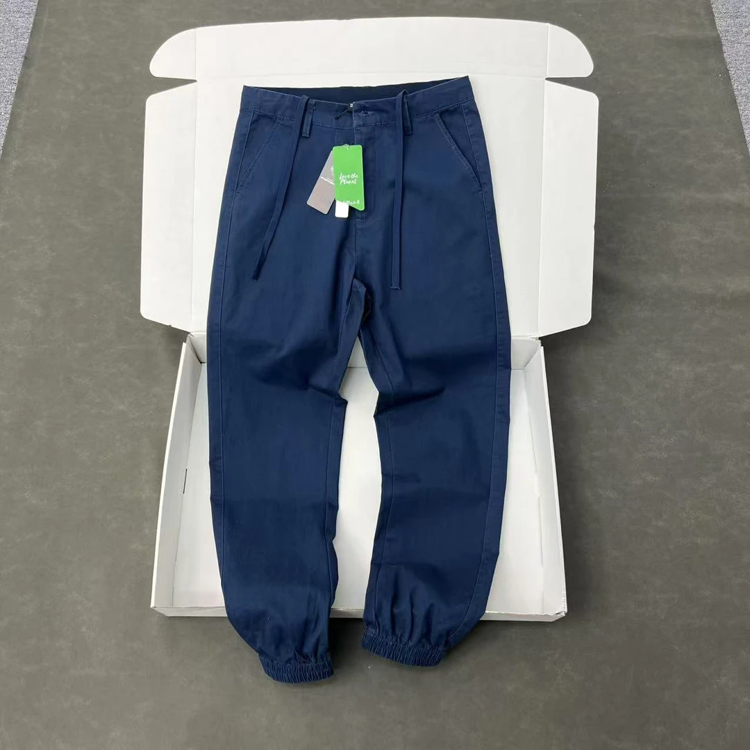神裤单品 弹力棉质纱卡 男士纯色束口休闲裤