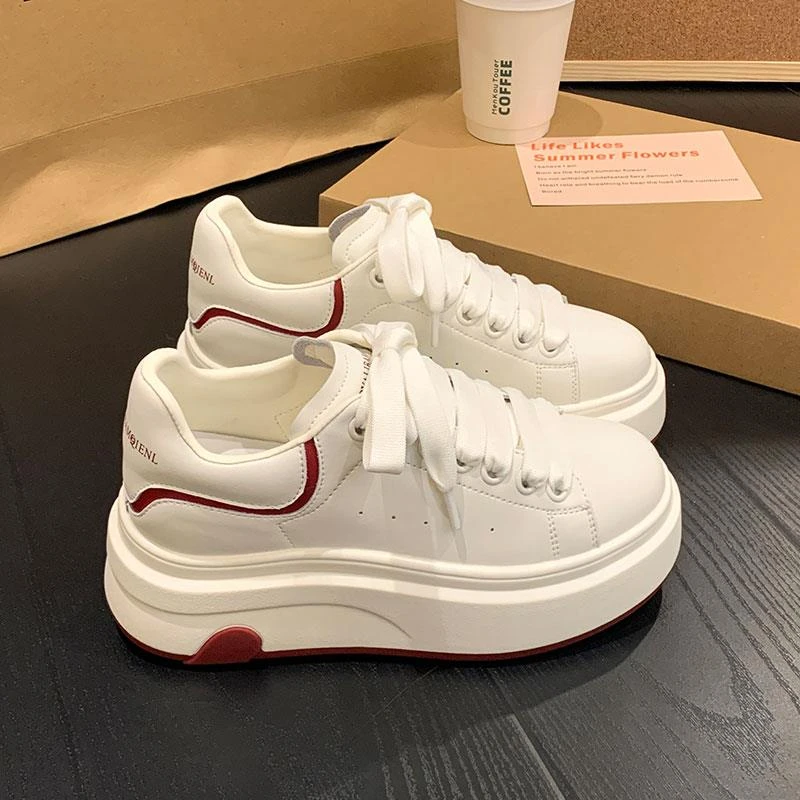 厚底小白鞋女春季新款韩版百搭板鞋小个子增高运动休闲鞋