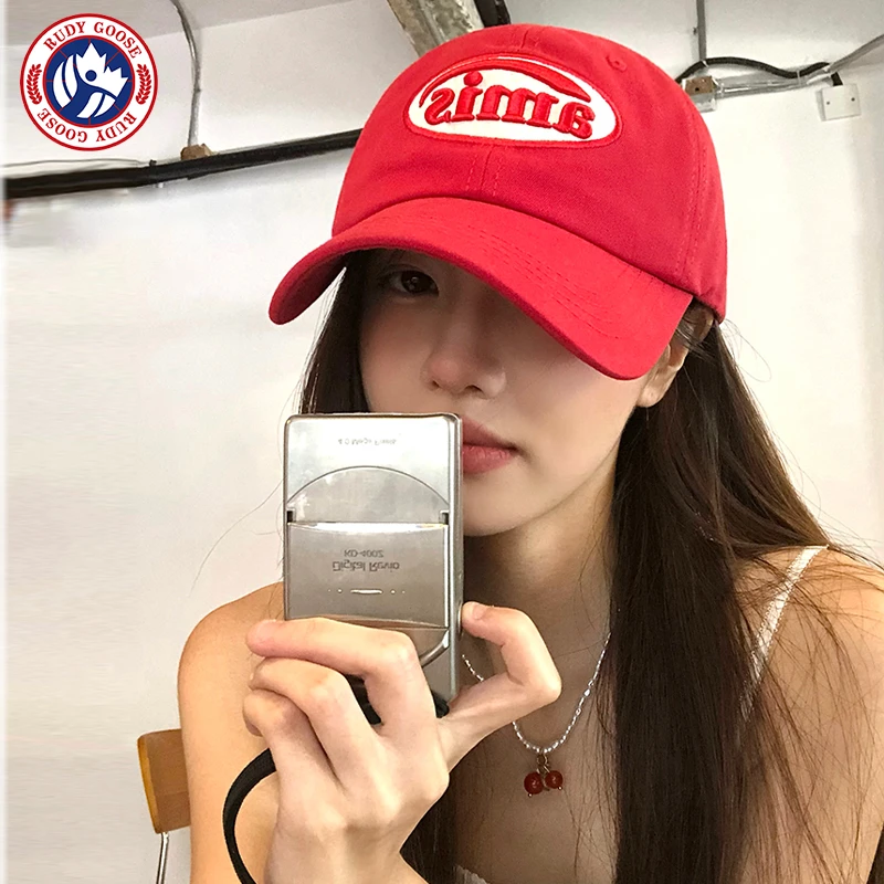 RUDY GOOSE韩系棒球帽女款夏季百搭大头围显脸小软顶帽遮阳鸭舌帽
