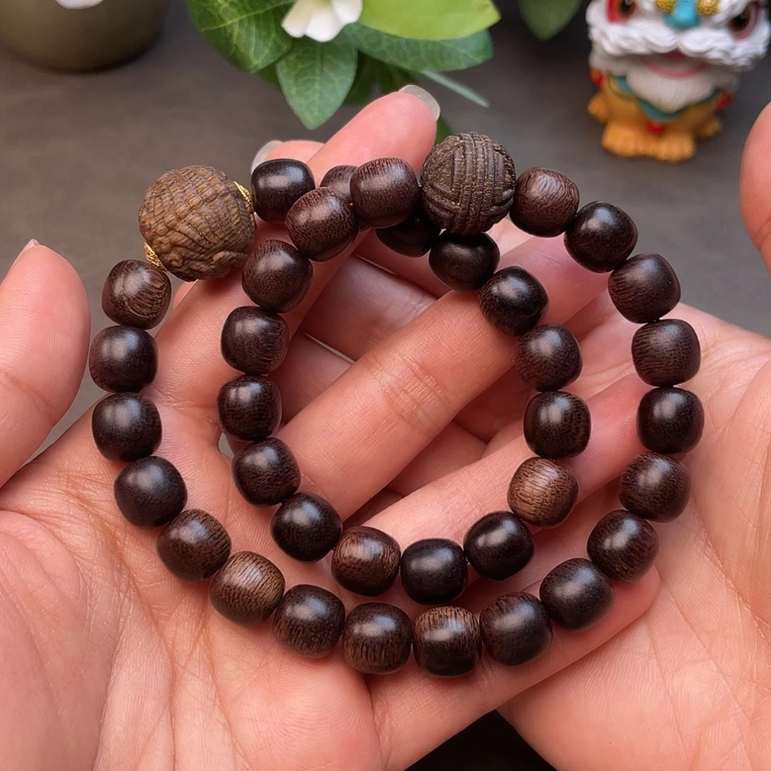 沉香碎屑沉香➕沉香佛珠越南富森红土玉化瘤疤1.0