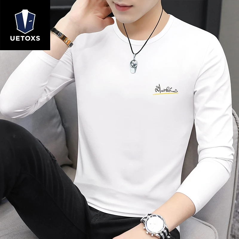 男士莫代尔T恤男款秋季新款丝滑垂感内搭打底衫高端时尚长袖卫衣