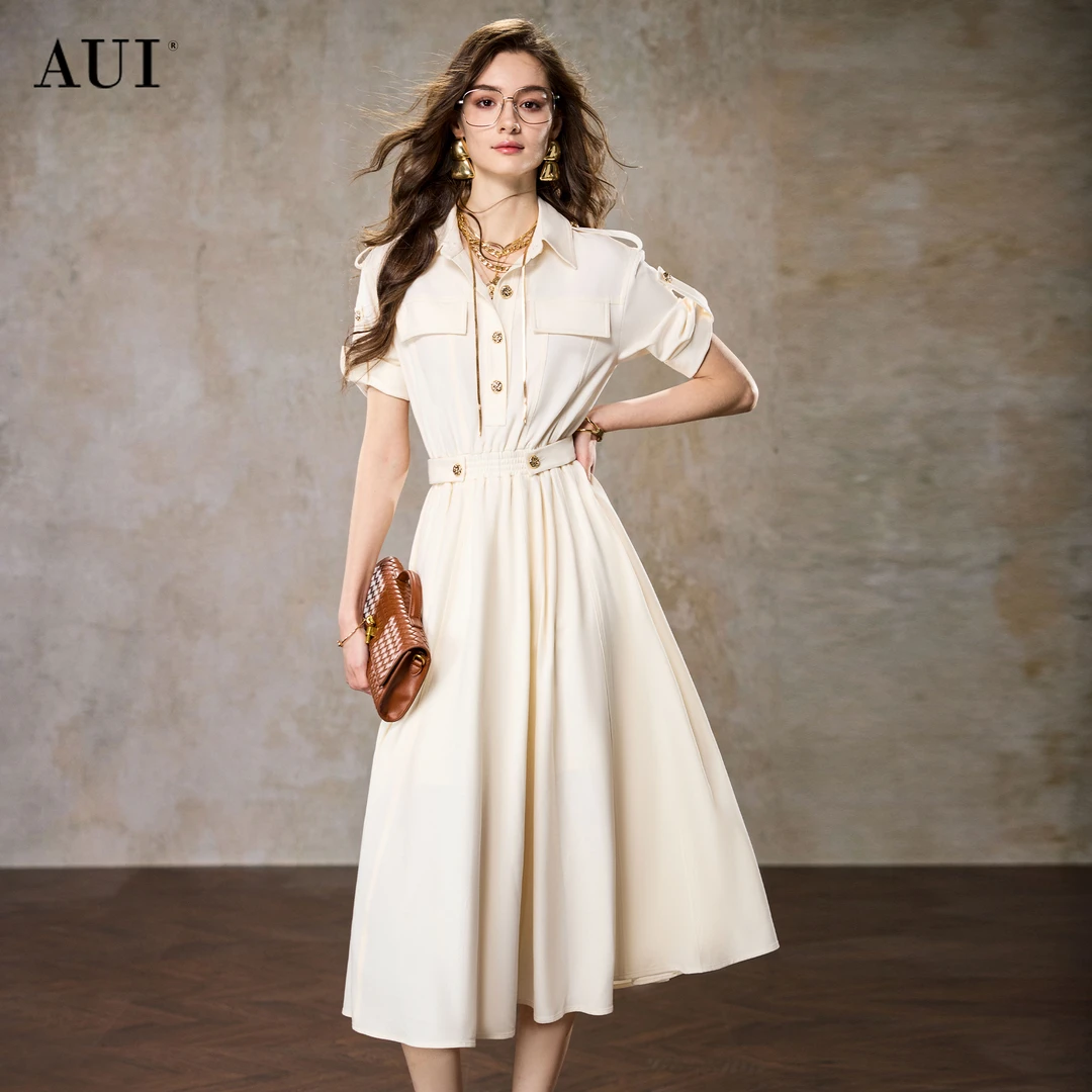 aui高级感显瘦小众气质连衣裙女装春秋小个子裙子25W019330