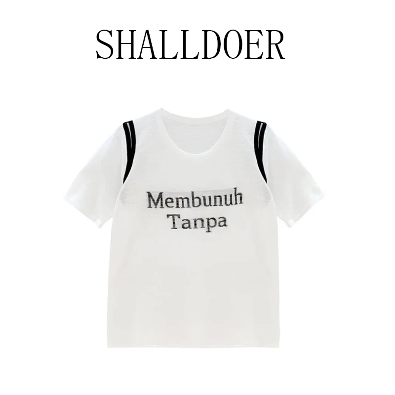 减龄韩版露肩短袖t恤2025夏季新款小众女装宽松显瘦百搭体恤上衣