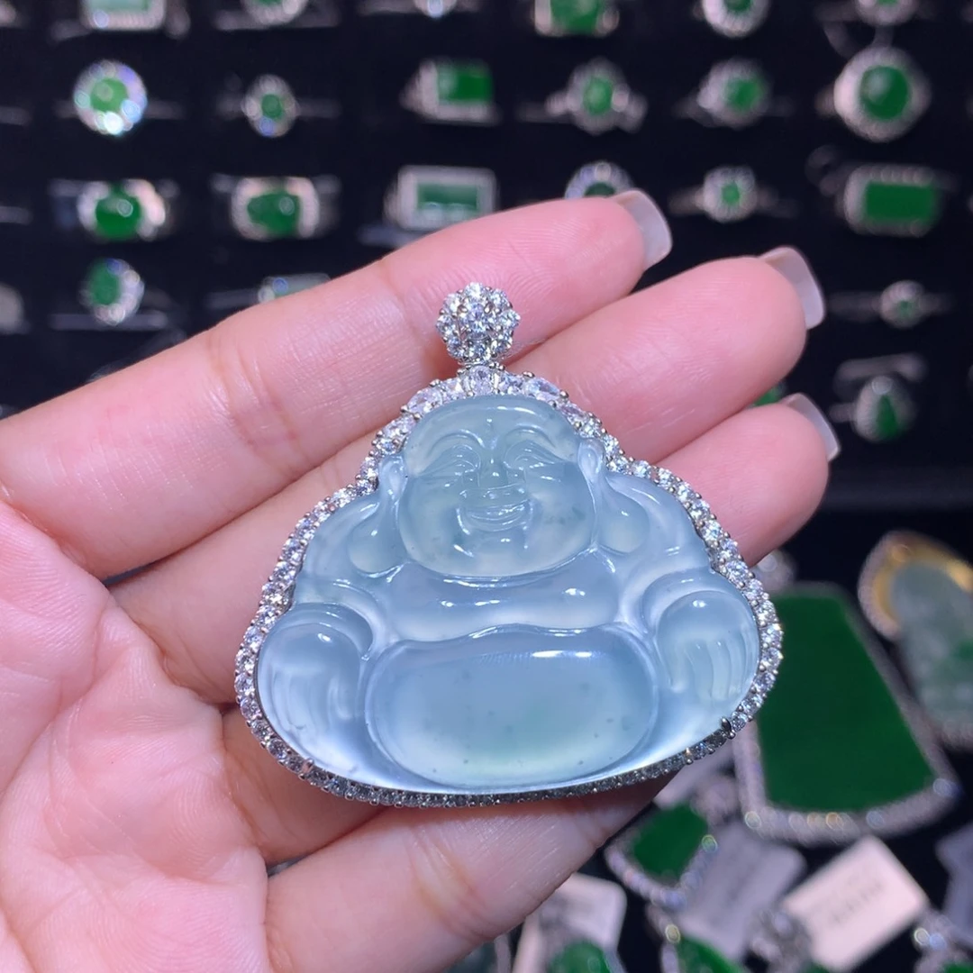 【闪购商品】翡翠银S925镶嵌颈饰天然翡翠