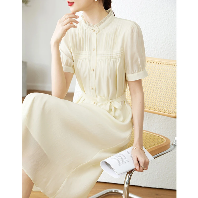 *新款法式复古高级感收腰连衣裙设计小众气质仙气女夏季M7379