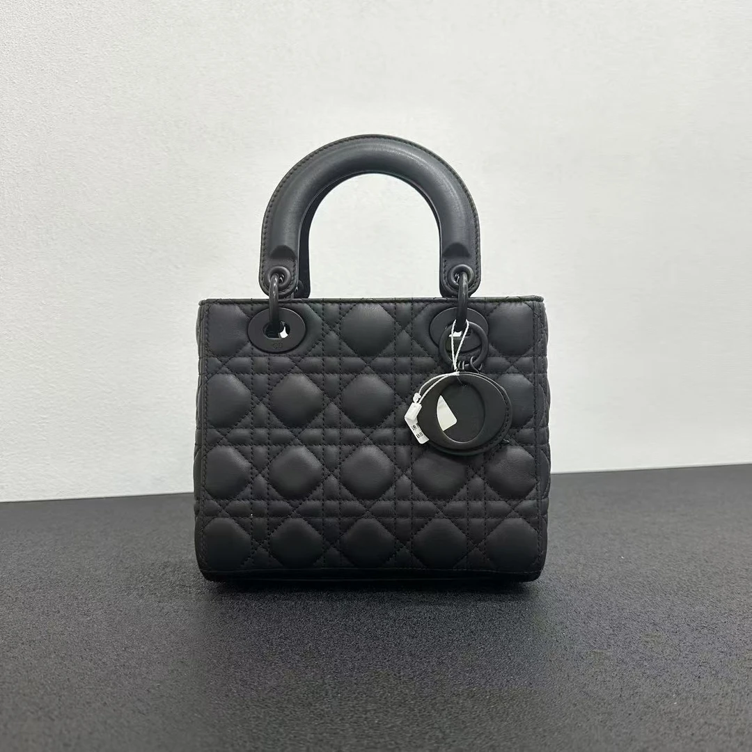 未使用 DIOR/迪奥 壹所奢品/4格戴妃 磨砂黑 单肩包闲置活动