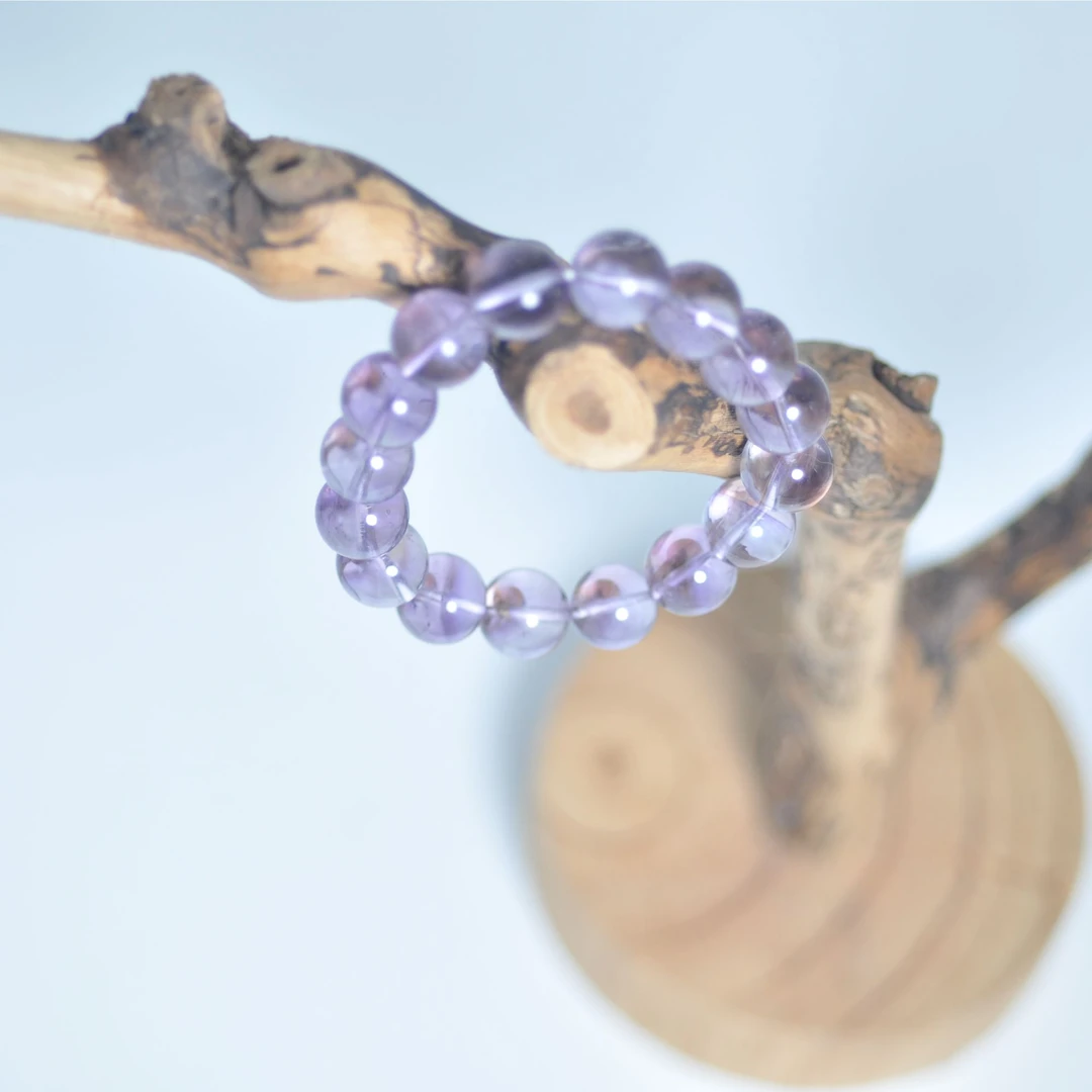 【凰世今传】紫水晶金字塔手串12mm左右多样式发其一