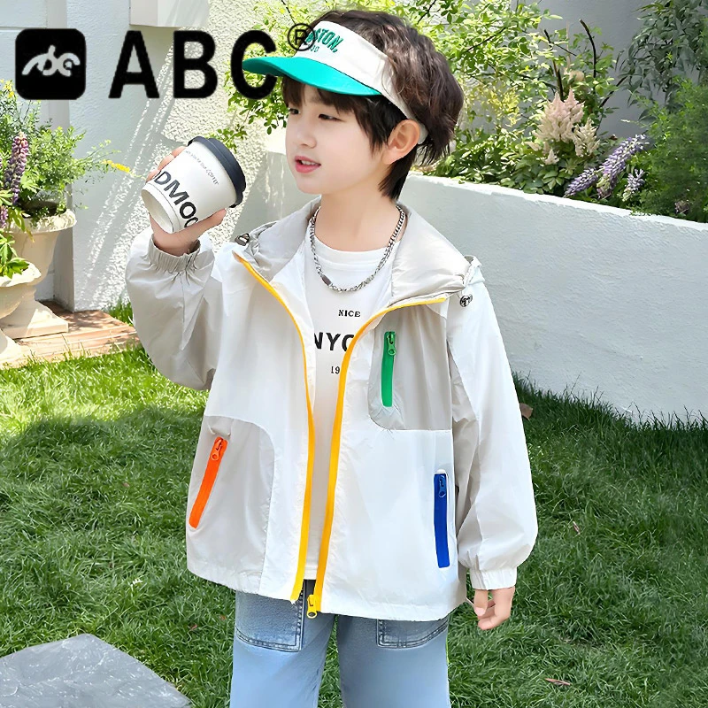 ABC男童防晒衣2025新款儿童防晒服夏季中大童夏装皮肤衣男孩外
