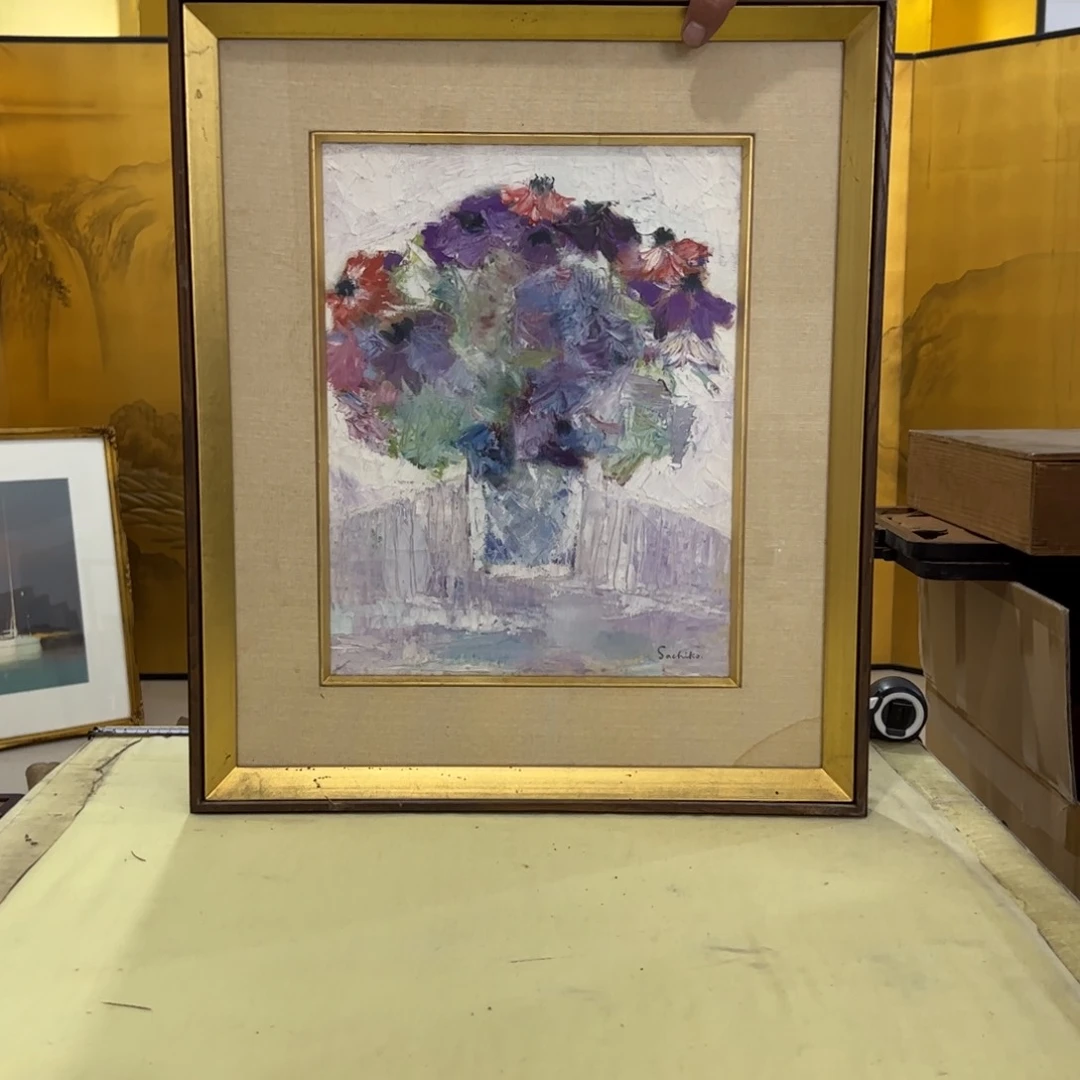 赵***师绘画屏风框画茶空间设计