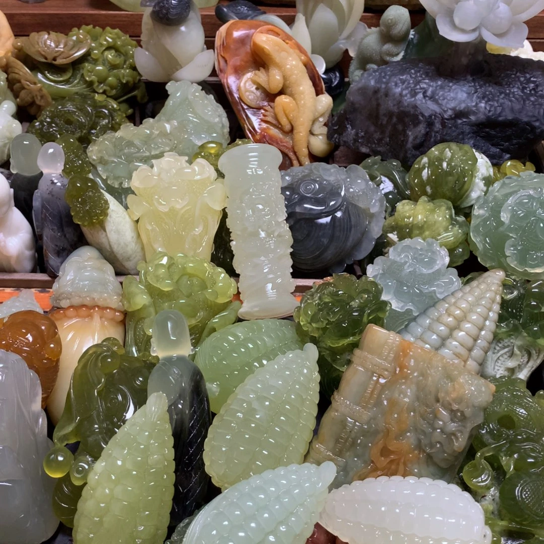 岫玉未镶嵌手把手把