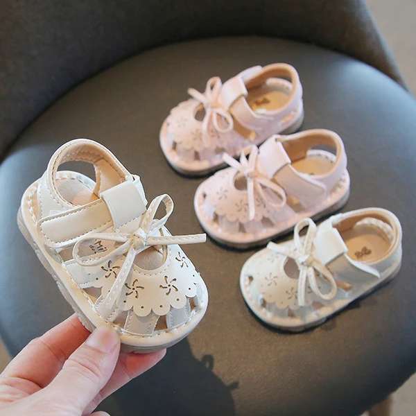 女宝宝包头凉鞋夏季叫叫鞋可爱软底防滑婴儿鞋子公主鞋小童学步鞋