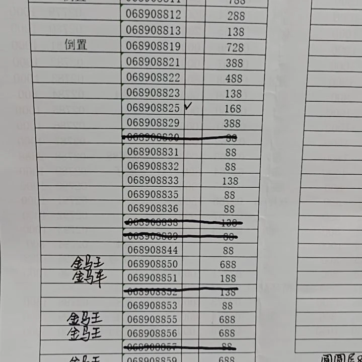 塑料蛇钞号码如图所示068908825含评