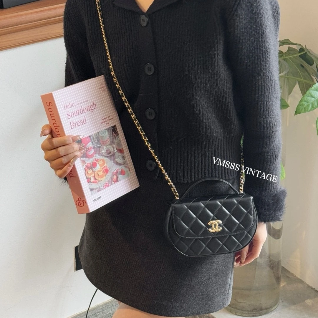 99新 Chanel/香奈儿 黑金23A秀款手表 元宝单肩包/09824 经典 ins
